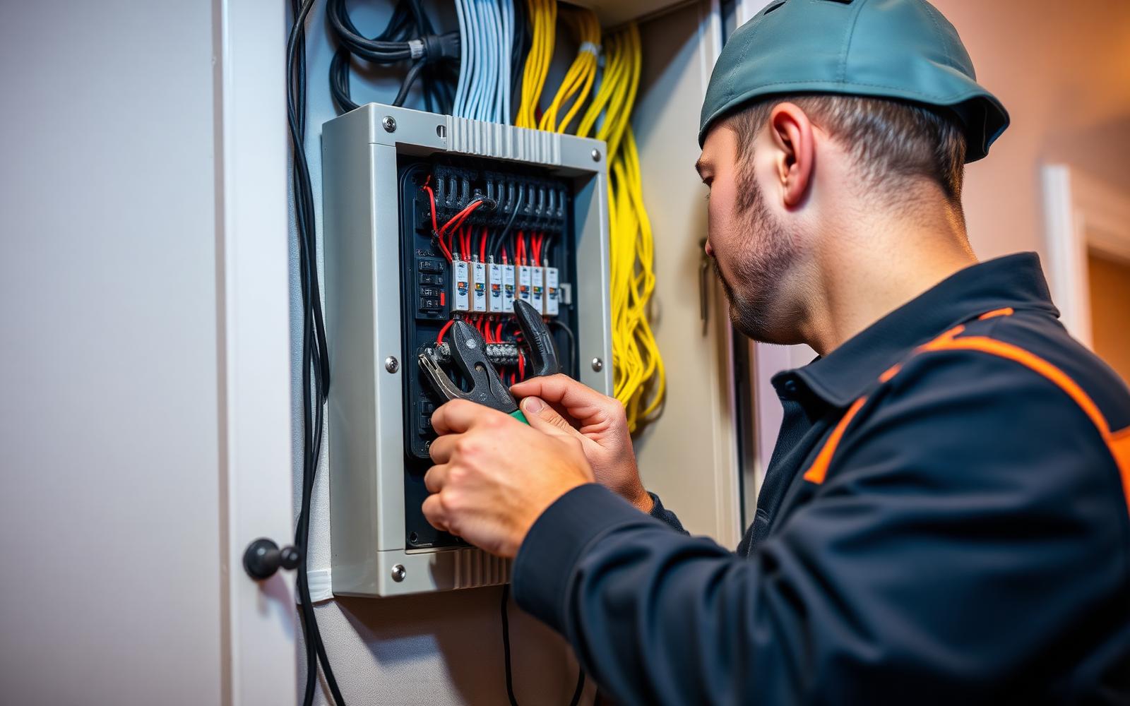 Elektrikář při práci